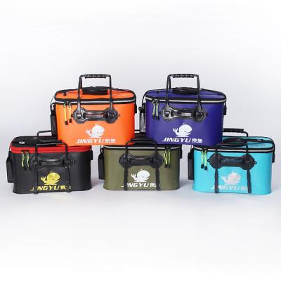 China Wholesale High Quality Easy Carry Custom EVA Square Fishing Tackle Bucket Cheap Fishing Bags With Strap for sale