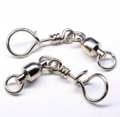 China Stainless Steel Lure Rolling Fishing Swivel With Stainless Steel Fishhook Snap Connector for sale