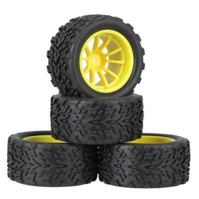 China RC Model 4PCS 12mm Hub Wheels and Tires Set 1/10 Off Road RC Car Monster Truck Tire Foam Inserts for sale