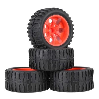 China RC Hobby 4PCS 12mm Hub RC Wheels and Tires with Foam Inserts for 1:10 Off Road Monster Truck Tire for sale