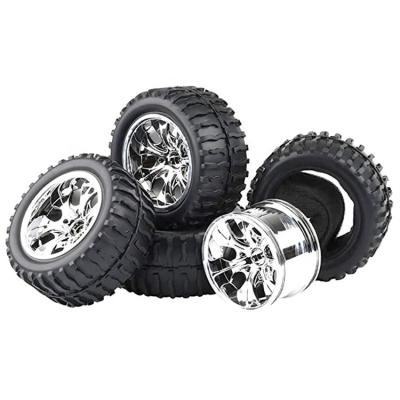 China 1/10 Plastic Wheel Rim Monster Bigfoot RC Rubber Tires Tire Truck For Remote Control Toys Parts Silver for sale