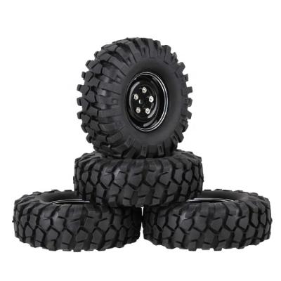 China RC Hobby 4PCS Aluminum Alloy Wheel Rims with 108mm Screws and Tires Rubber Tires for RC 1/10 Rock Crawler Racing Car for sale