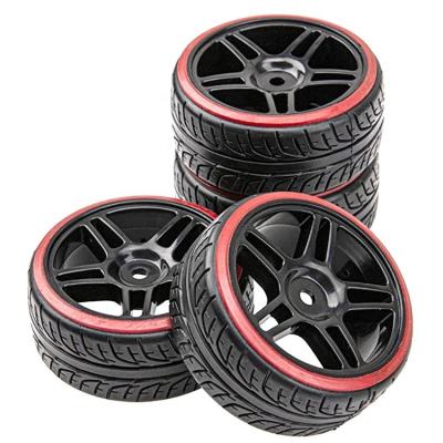 China RC Hobby Wheel Hard Plastic Rims and Plastic Tires 12mm Hex for 1/10 RC On-Road Drift Car 1/10 for sale