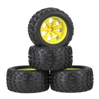 China 4X 125mm RC Monster Truck Bigfoot 1/10 Tire Tires &12mm HEX Wheel Rim Hub For HSP 94111/94108 E-1 for sale