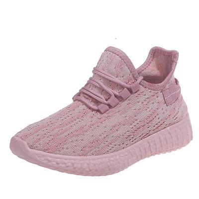 China Anti-odor New 2021 Spring Lightweight Knitted Women's Shoes Running Casual Flat White for sale