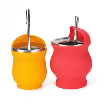 China New Customized Viable 150ML /200ML Double Shape Stainless Steel Wall Vacuum Insulated Yerba Mate Cup for sale