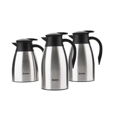 China Durable Stainless Steel Vacuum Insulated Thermo Jugs Coffee Carafe Silver Tea Coffee Pot for sale