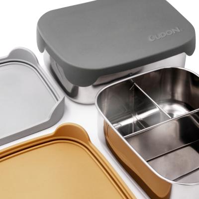 China Sustainable Bento Lunch Box Food Container Storage Stainless Steel Eco - Friendly Square for sale