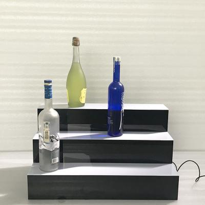 China Acrylic With Led Light LED Lit Liquor Bottle Display Illuminated Bottle Shelf for sale