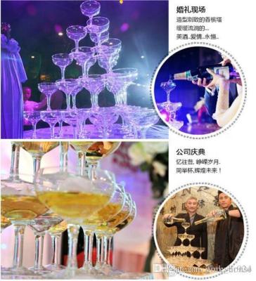 China Retail store or show acrylic water bubble light champagne tower for wedding and party use for sale