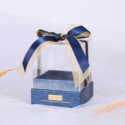 China Modern Customized Companion 2020 New Creative High-end Transparent Wedding Acrylic Gift Box With Flowers for sale