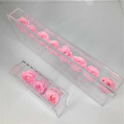 China Flower Mirror Use Gift Christmas Valentine's Day Gift Home Storage Acrylic Case Box For Girlfriend Without Flowers for sale