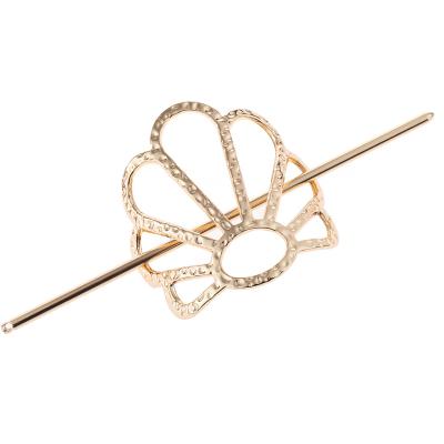 China Trendy Stylish Metal Scallop Hairpin Fashion Hair Stick Forks Combine Hair Clips Women Girl Accessories for sale