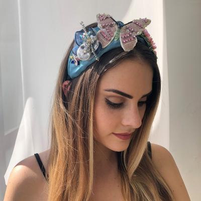 China New style European and American style jewelry hair accessories women's elegant butterfly pearl headbands for sale