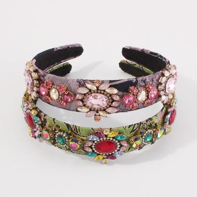 China European and American hot new product diamond style gemstone headband baroque headband full for sale