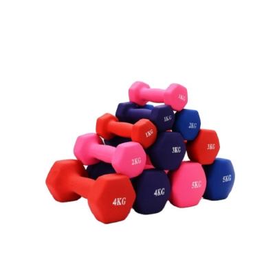 China Easy To Clean Colorful Neoprene Dumbbell With Hexagonal Design for sale