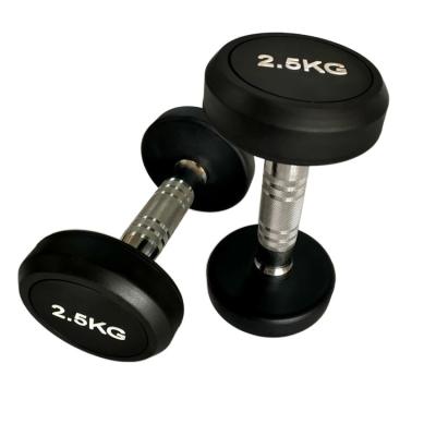 China rubber covered dumbbell round dumbbell rubber sets for wholesale for sale