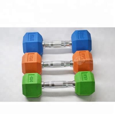 China Custom Color Hex Rubber Dumbbell Logo Universal Square for sale