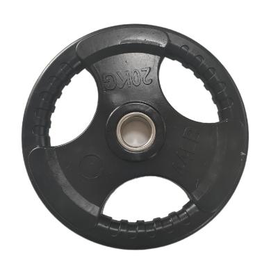 China Tri Kg Universal Rubber Coated Grip Weight Plate for sale