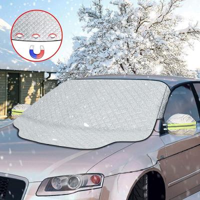 China Hot Selling UV Protection 4 Layers Waterproof Sun Shade Magnetic Windshield Cover Universal For Most Suvs Car Windshield Snow Cover for sale