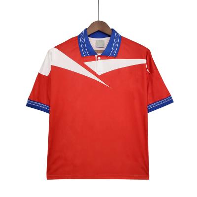 China Shirts & Chile red men's complete anti-pilling of the best Thai version the retro football short-sleeved tank top and white for sale