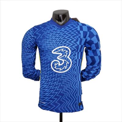 China Spring Summer Mens Long Sleeve Chelsea Anti-Pilling Men's Long Sleeve Blue Player Edition Football Singlet for sale