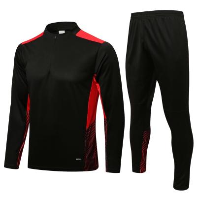 China Sets Wholesale 2122 Black AC Mila n Football Uniform Set Adult Soccer Uniform Set Soccer Jersey for sale