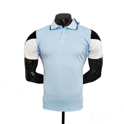 China Shirts & POLO Manchester-City Light Blue Football Sports Wear Sublimation Tops Football Jersey 2122 for sale