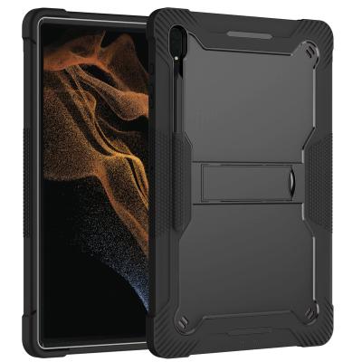 China OEM/ODM Drop-proof 360 PC Silicon Case Holder Stand Tablet Case Rugged Cover OEM/ODM For Samsung Tab S8 Ultra for sale