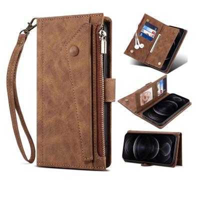 China Luxury Shockproof Classics Wallet Case For Cell Phone With Strap Leather Phone Case Bag For Girls Smart Phone Cover For iPhone 13 Pro Max for sale