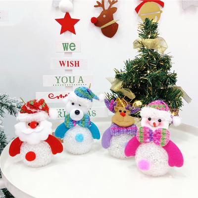 China Crystal Snowman Christmas Tree Pendant Ornaments Rice Snowman Decorations Light Weight Lightweight Dustproof Shockproof Night Waterproof for sale