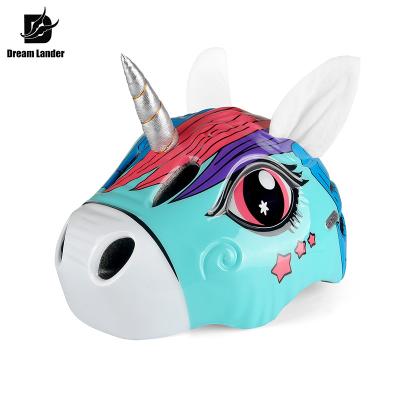 China Best Toddler EPS DreamLander Bicycle Helmet 3D Cartoon Adjustable Kids Bike Helmet With Taillight for sale