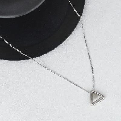 China Chenqi Sterling Silver 925 CLASSIC Necklace Jewelry Accessories Diy Jewelry Making Double Double Triangle Pendant Elegant Good Sale for sale