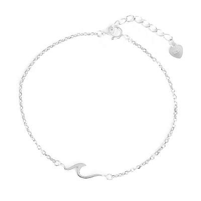 China Chenqi Sterling Silver 925 Cute Simple Link Chain Bracelet Geometric Simple Jewelry Party Wedding Accessories For Girls for sale