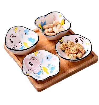 China Small Viable Ceramic Porcelain Remekin Dip Sauce Bowls Ceramic Chip Dip Bowl Fruit Snack Bowl For Kitchen for sale