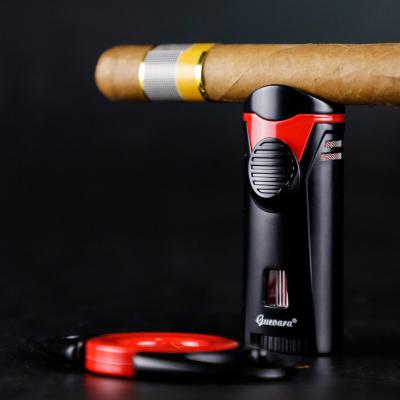 China Nice Color Matching Classic Cigar Lighter And GUEVARA Red And Black Cutter Accessories Set for sale