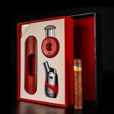 China Durable Luxury Cigar Cutter And Accessories Lighter Gift Sets Colorful Ashtray Combination Cigar Sets for sale