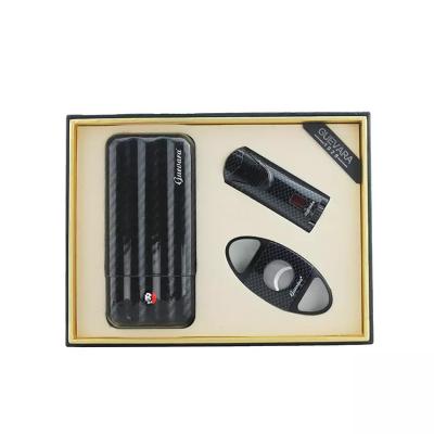 China GUEVARA Factory BBQ Lighter Portable Durable Modern Design Windproof Gift Set Carbon Fiber Cigar Tube for sale