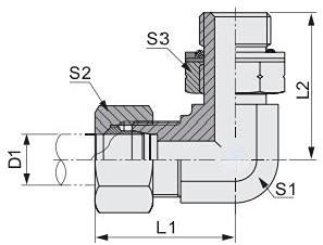 China Connecting Pipes Hexagon Head Elbow Bsp Thread Adjustble Stud Ends with O-Ring Sealing for sale