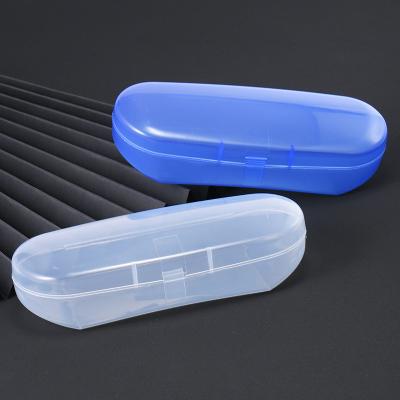 China Large unisex custom made plastic glasses packaging box transparent white blue sunglasses case box for sale