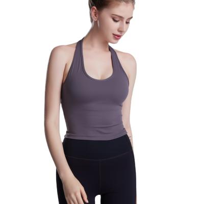 China QUICK DRY Yoga Vest With Chest Pad Shockproof Sports Running Off The Street Bottoming Halter Quick-Dry Top Bra for sale