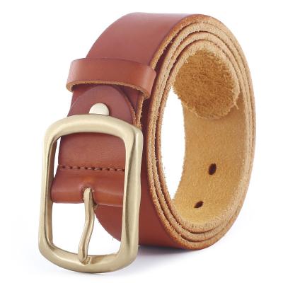 China Pin Buckle Comvarious Head Layer Whip Buckle Leather Belt Men's Retro Pin Buckle Casual Soft Middle-aged Youth Male Casual Fashion for sale