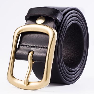 China Pin Buckle Comvarious Dress Belt Genuine Leather Single Fork Buckle Casual Soft Men for sale