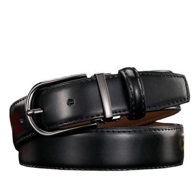 China Pin Buckle Comvarious Pure Cowhide Men Belt Men Pin Buckle Simple Casual Premium Men's Pants Belt Can Be Set Gift Box LOGO for sale