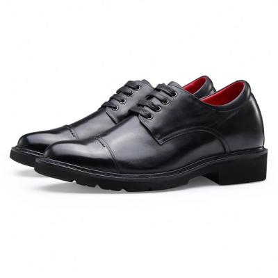 China Wholesale Black Genuine Leather Office Style Sleek Shoe Men's Shoes Durable Factory New High Waisted Genuine Leather Growing Shoes For Men for sale