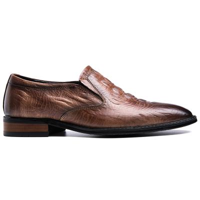 China Lightweight Mens Handmade Calf Skins Oxford Texture Genuine Leather Grain Embossed Formal Dress Casual Shoes for sale