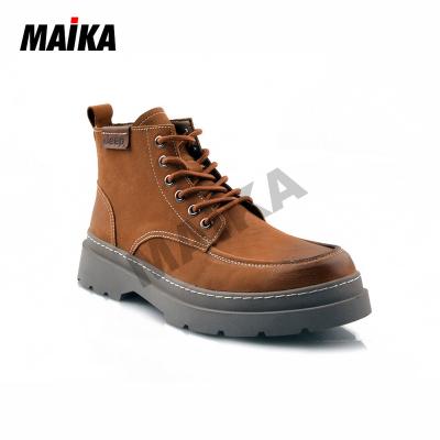 China Custom Design Men's Custom Logo Usb Boot Shoes Fashion War Boots Men's Mountaineering Shoes Custom Leather Boots for sale