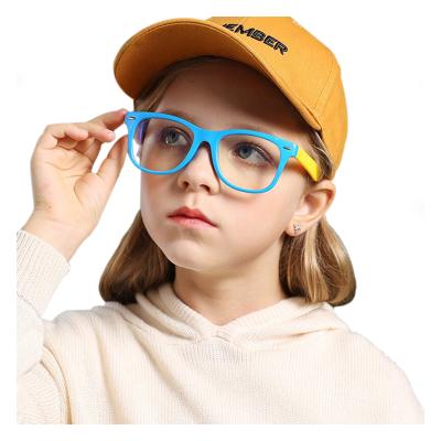 China For Glasses 2020 New Anti Ray Glass Silicone Frame Children Blue Flexible Computer Glasses for sale