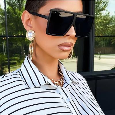 China Fashion Sunglasses FUQIAN Gafas 2021 De Sol 34 Colors Big Square Sun Glasses Shape Oversized Sunglasses Women Big Frame Black Shades for sale