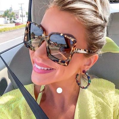 China Fashion New Jade Color Big Square Frame Sun Glasses Sunglasses DDP 2021 Shape Oversized Sunglasses Women Show Leopard Street Shades Gafas De Sol for sale